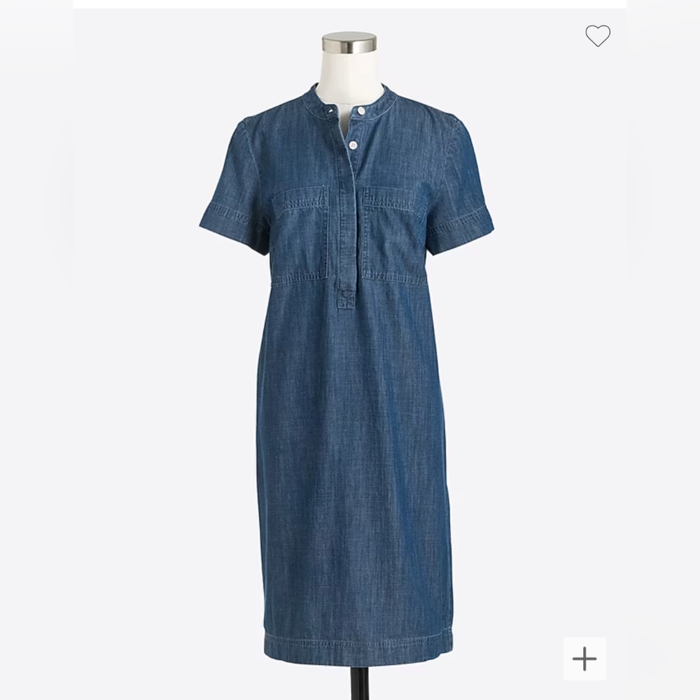 J Crew Factory Denim short-sleeve shirtdress XS